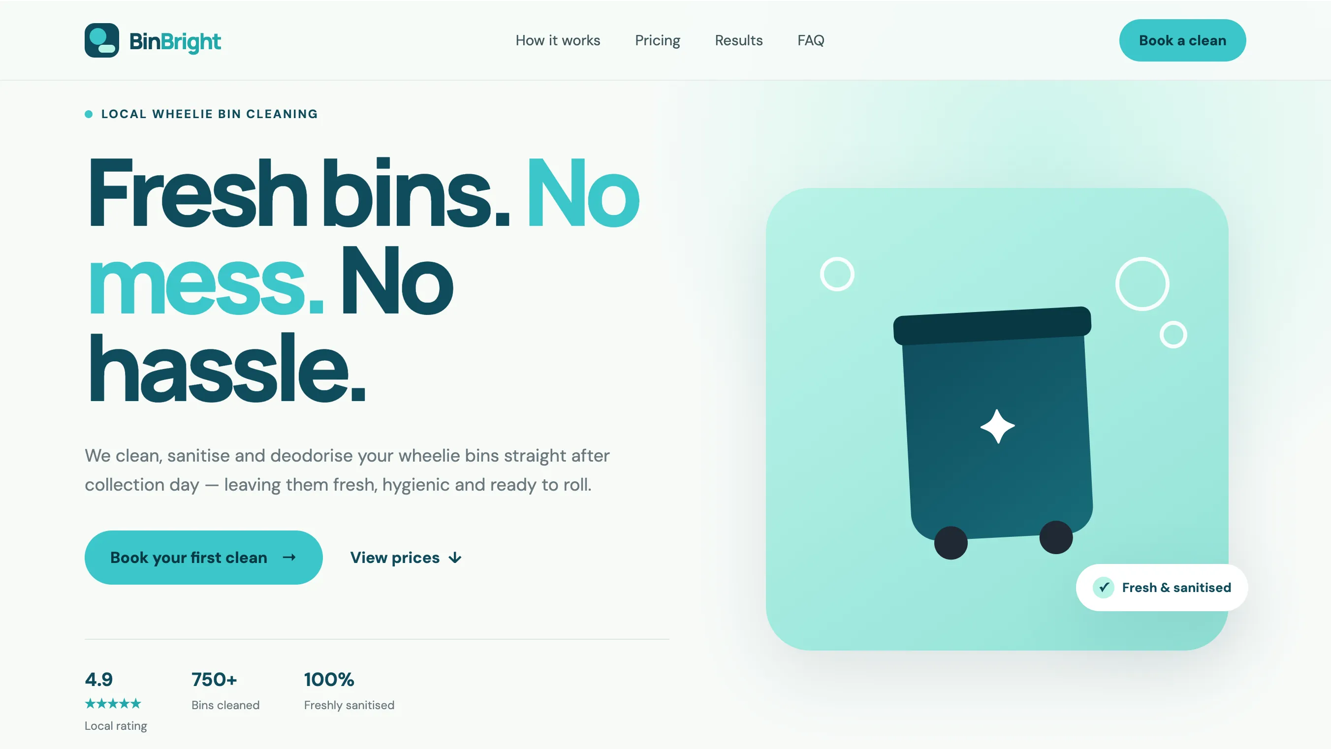Bin Bright website